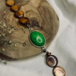 Handmade Natural Stone Bracelet – Green Turquoise & Brown beads - Image 3