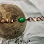 Handmade Natural Stone Bracelet – Green Turquoise & Brown beads - Image 4