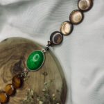 Handmade Natural Stone Bracelet – Green Turquoise & Brown beads - Image 6