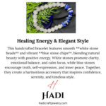 Bracelet White Stone Bead & Blue Stone Chip stone Bracelet - Image 2