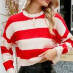 Womens Cropped Striped Sweater - Image 4