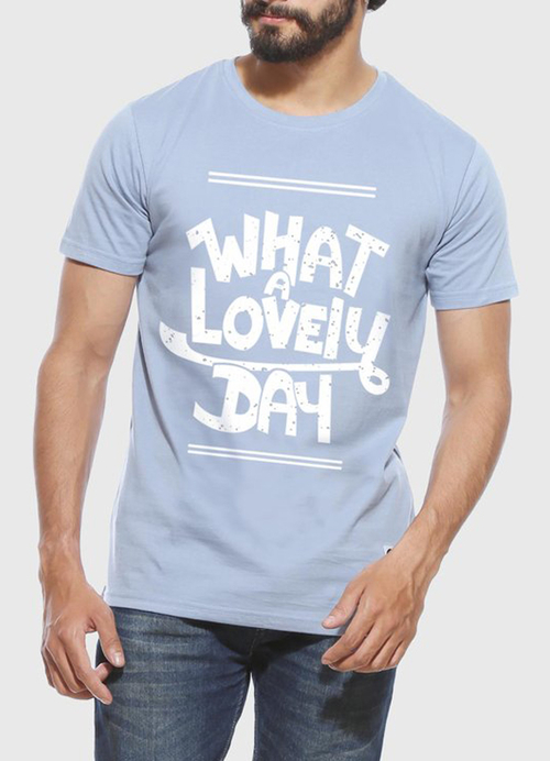 data-23.jpeg What a Lovely Day - Men's Funny Yale Blue T-Shirt - Image 1