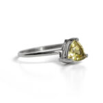 Lemon Topaz Trillion Solitaire Sterling Silver Ring