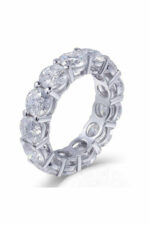 925 Silver Oval Cubic Zirconia Band Ring - Image 2