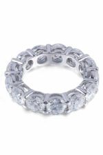 925 Silver Oval Cubic Zirconia Band Ring - Image 3