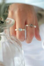 Elastic Rings with Natural Crystals & Freshwater Pearls - Image 6