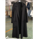 Women's Long Water Ripple Double-Sided Wool Coat – Elegant & Versatile - Image 6