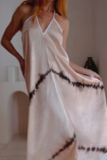 Altair Silk Halter Dress in Shibori - Image 4