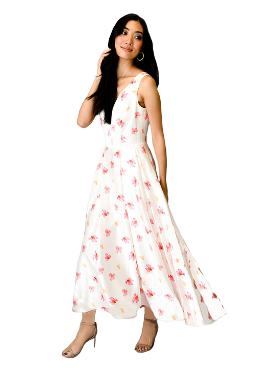 data-2866.jpg Women's Formal Floral Midi Dress - Image 1