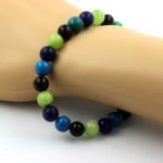 Lapis Lazuli + Chrysocolla + Peridot + Black Agate Bracelet - Image 2