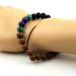 Malachite + Lapis Lazuli + Matte Black Onyx + Wood Bracelet - Image 2