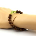 Peridot from Myanmar (Burma) + Wood Bracelet 8 mm Beads. - Image 2