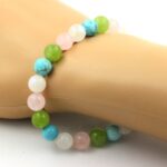 Peridot + Moonstone + Rose Quartz + Turquoise Bracelet 8 mm Beads. - Image 2