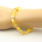 Citrine + Purple Yellow Jasper Bracelet 8 mm Beads. - Image 2