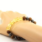 Citrine + Hematite + wood 8 mm beads Bracelet. - Image 2