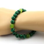 Malachite + Peridot Bracelet 8 mm Beads. - Image 2