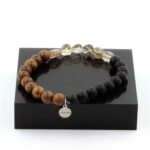 Super Seven (Melody's Stone) + Matte black Onyx + wood Bracelet