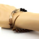 Super Seven (Melody's Stone) + Matte black Onyx + wood Bracelet - Image 2