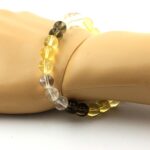Quartz + Citrine + Smoky Quartz Bracelet 8 mm Beads. - Image 2