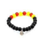 Agate + Yellow Agate + Red Agate Bracelet 8 mm Beads.