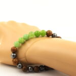 Peridot + Hematite + wood 8 mm beads Bracelet. - Image 2