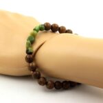 Nephrite Jade from Xiuyan China + wood Bracelet 8 mm Beads. - Image 2