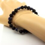 Sodalite from Brazil + Lava Bracelet 8 mm Beads. - Image 2