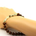 Prehnite from Canada + wood 8 mm beads Bracelet. - Image 2