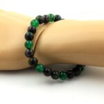 African Turquoise + Labradorite + Green Agate Bracelet 8 mm Beads. - Image 2