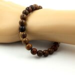 Mahogany obsidian + wood Bracelet 8 mm Beads. - Image 2