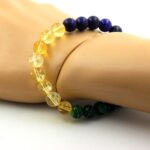 Lapis Lazuli + Citrine + Malachite Bracelet 8 mm Beads. - Image 2
