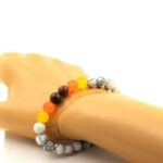 Ruby, Burma + Orange Chalcedony + Yellow Agate + Howlite Bracelet - Image 2