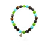 Peridot + Labradorite + Tiger's Eye + Turquoise Bracelet 8 mm Beads.