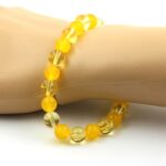 Citrine + Yellow Agate Bracelet 8 mm Beads. - Image 2