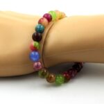 Multicolor Tourmaline + Watermelon Tourmaline Bracelet 8 mm Beads. - Image 2