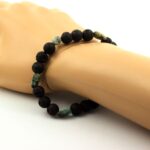 African Turquoise from Africa + Lava Bracelet 8 mm Beads. - Image 2