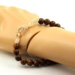 Golden Rutilated Quartz from Brazil + wood Bracelet 8 mm Beads. - Image 2