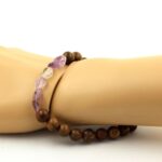 Auralite from Canada + wood Bracelet 8 mm Beads. - Image 2