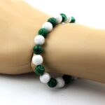 Howlite + Malachite Bracelet 8 mm Beads. - Image 2