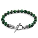 Green Jade Tinago Silver and Stone Beaded Bracelet