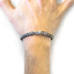 Petrol Green Skye Silver and Braided Leather Bracelet - Image 2