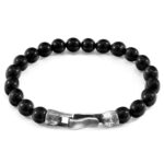 Black Onyx Nachi Silver and Stone Beaded Bracelet