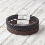 Personalized Leather Bracelet With Hidden Message, Boyfriend Gifts - Image 3