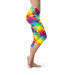 Womens Rainbow Houndstooth Capri Leggings - Image 2