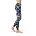 Womens Music Blue Leggings - Image 2