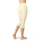 Womens White Capri Leggings w/ Geometric Cubes - Image 4