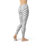 Womens Black and White Dice Leggings - Image 3