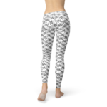 Womens Black and White Dice Leggings - Image 5