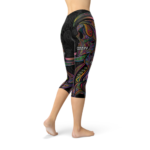 Womens Sugar Skull Capri Leggings - Image 3