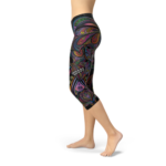 Womens Sugar Skull Capri Leggings - Image 5